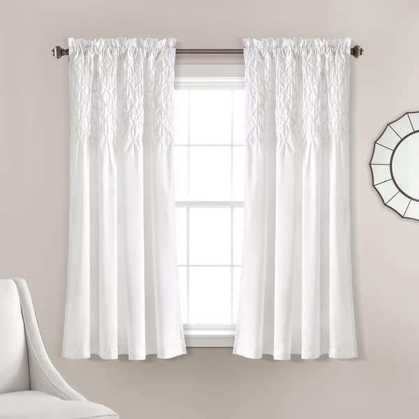 slide 2 of 11, The Gray Barn Sunset Hollow Window Curtain Panel Pair 63 Inches - White
