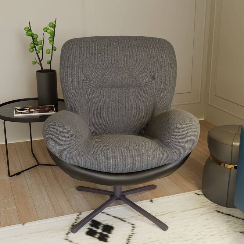 Swivel Accent Chair,Lounge Chair with Metal Base Frame,Comfy Single Leisure Sofa Chair Reading Chair with 360 Degree Swiveling