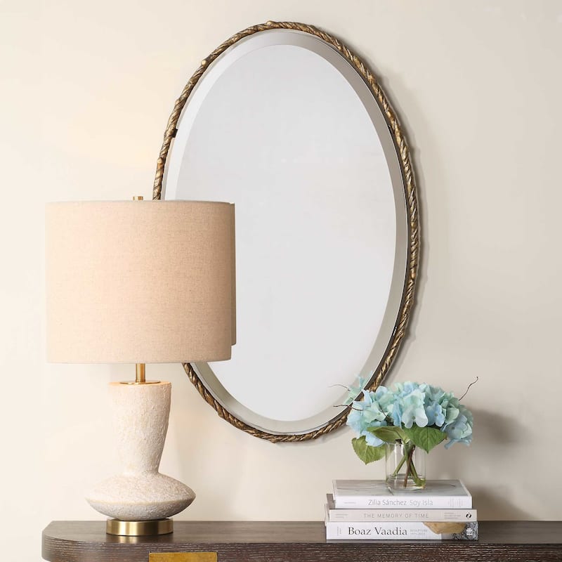 Uttermost 08266 Twisted Branch 22"W x 34"H Oval Beveled Iron Framed
