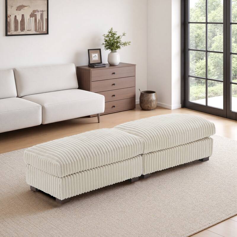 Fauxfur Ottoman Bench