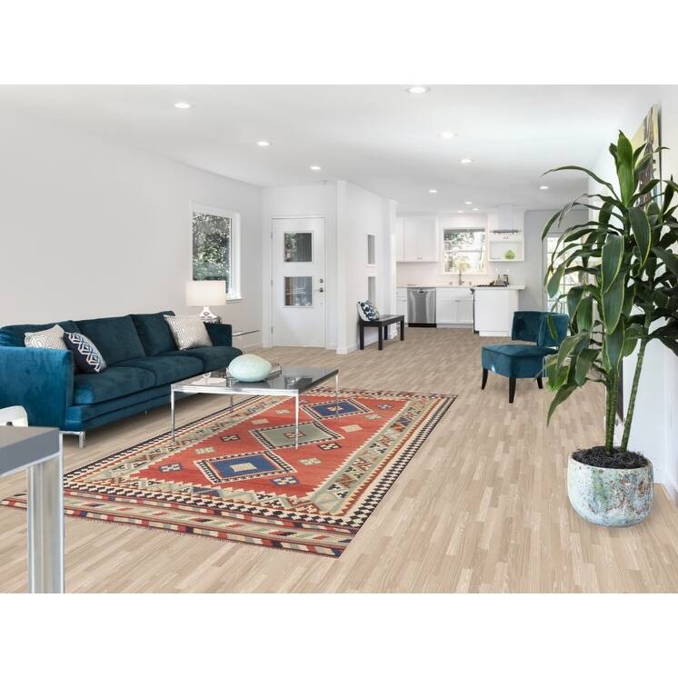 Kilim Qashqai Vegetable Dye Persian Antique Rug Flatweave Wool Carpet - 5'0"x 9'11"