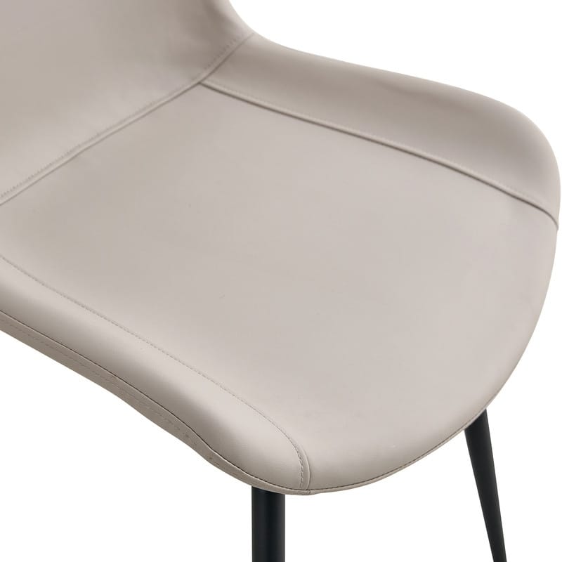Modern/Contemporary Faux Leather Dining Chairs Set of 6 with Black Metal Legs