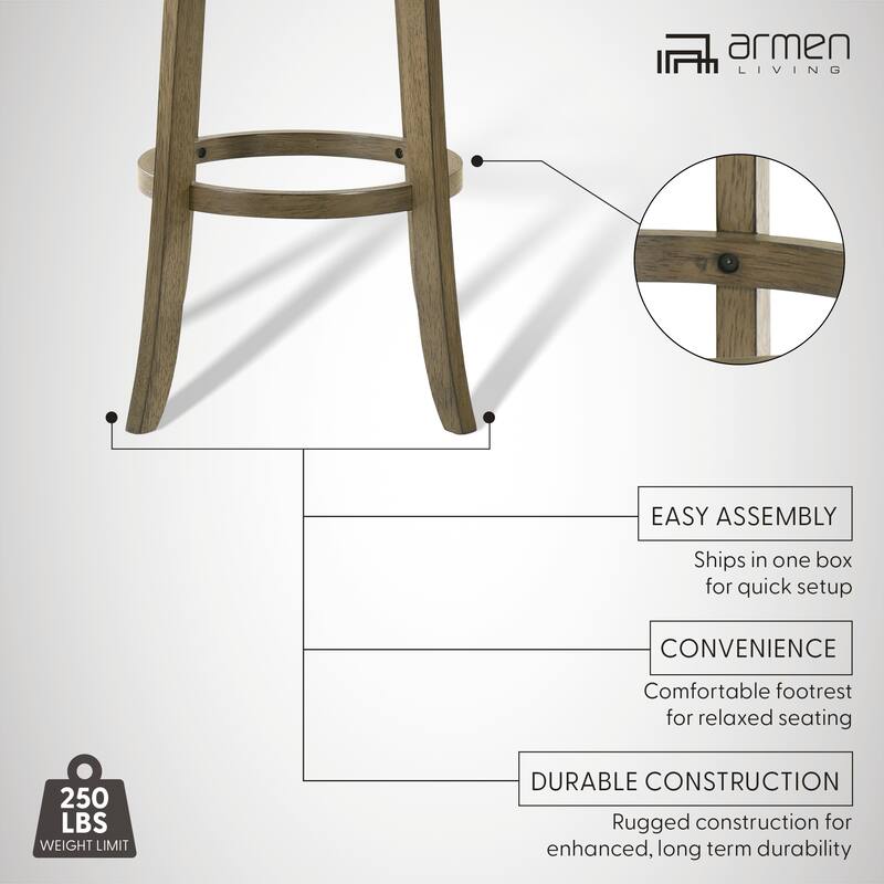 Blair Counter Height or Bar Height Rubberwood Barstool with Fabric Seat