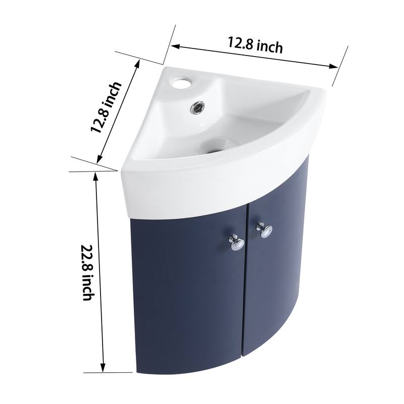 Corner Bathroom Vanity Sink Combo for Small Space