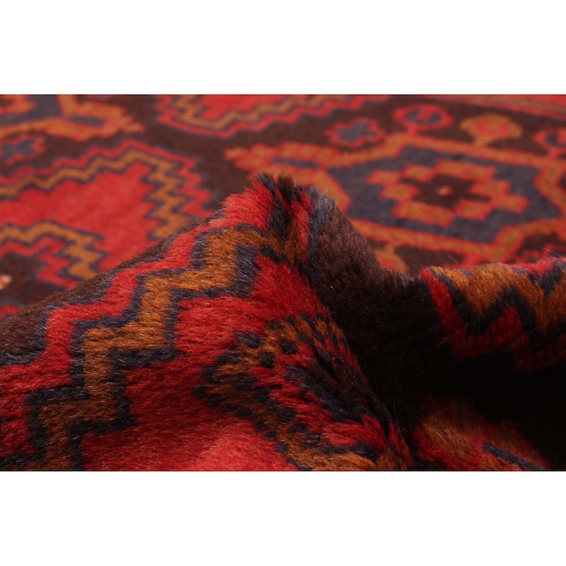 ECARPETGALLERY Hand-knotted Baluch Red Wool Rug - 3'8 x 6'3