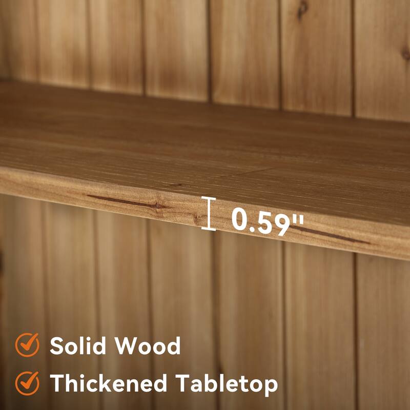 70.87" Bookcase Solid Wood Large Bookshelf Floor Standing Shelf Display Storage Shelves for Home Office, Living Room, Library