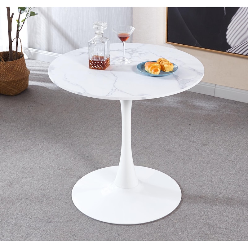 Tulip Special Dining Table,marble color top,MDF Table,Kitchen Table,exective desk - white marble