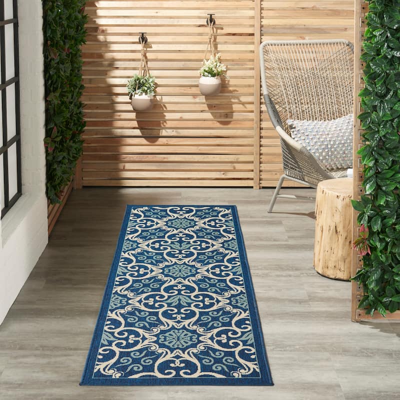 Nourison Caribbean Contemporary Floral Indoor/ Outdoor Area Rug