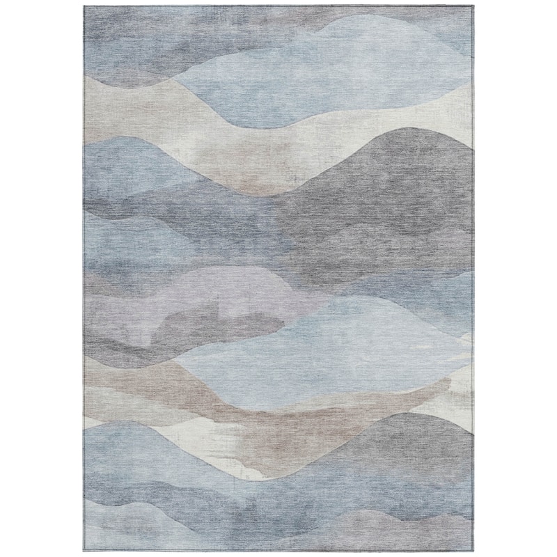 HomeRoots Abstract Transitional Rectangle Outdoor Rug
