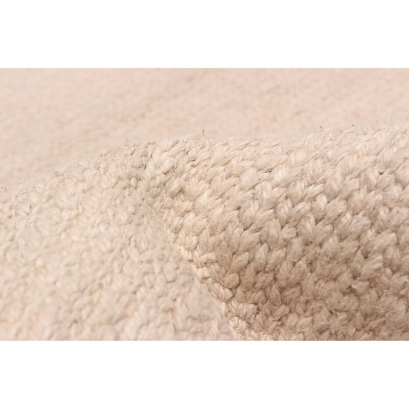 ECARPETGALLERY Flat-Weave Ankara Beige Wool Kilim - 5'7 x 7'7