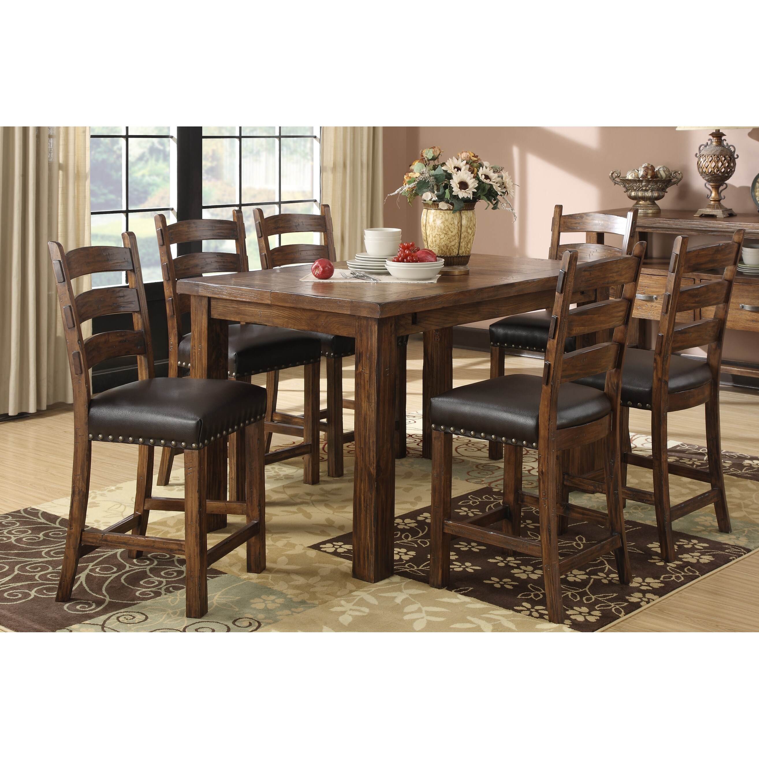Shop Copper Grove Foa 5 Piece Rustic Gathering Height Dining Room Set On Sale Overstock 31662566