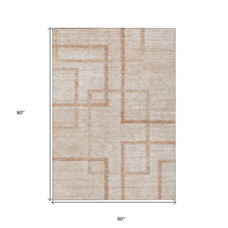 HomeRoots Geometric Transitional Rectangle Outdoor Rug