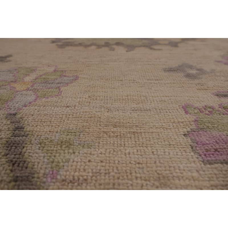 Vegetable Dye Oushak Turkish Large Area Rug Hand-Knotted Wool Carpet - 10'0" x 13'11"