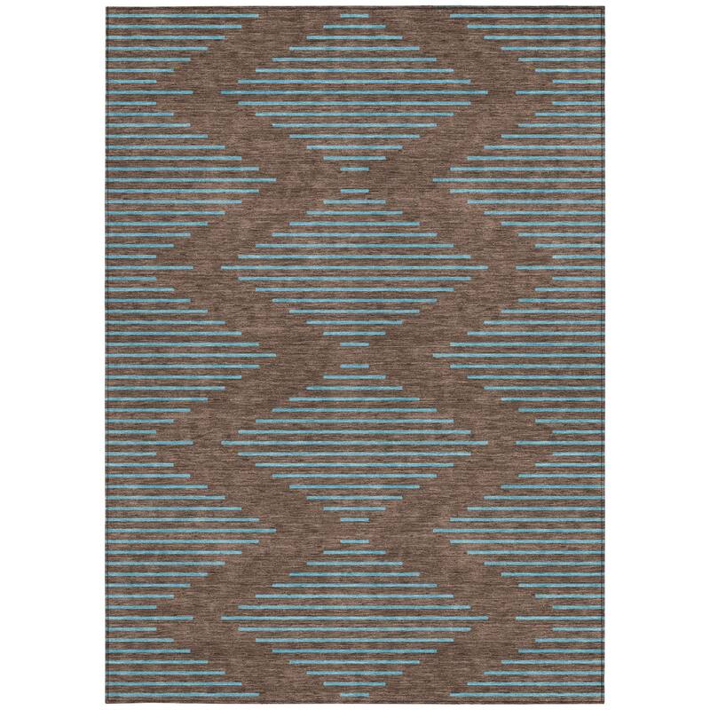 HomeRoots Geometric Transitional Rectangle Outdoor Rug