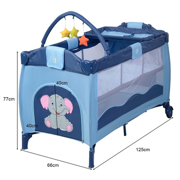 blue baby crib