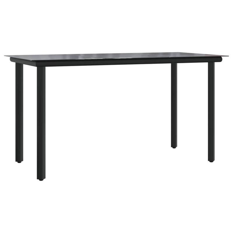 vidaXL Patio Dining Set Outdoor Dining Table and Chair Poly Rattan and Steel