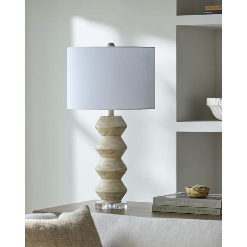 Livabliss Mungo Traditional Accent Table Lamp - Ivory/White