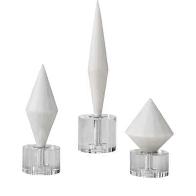 Diamond Sculptures with Crystal Base - 14" - Set of 3