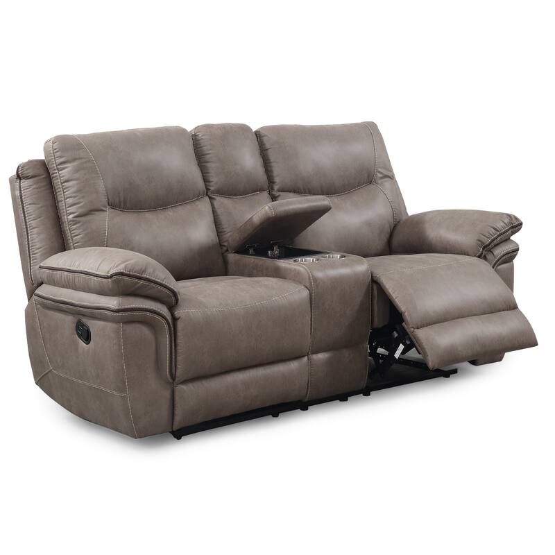 Steve Silver Irrigone Faux Leather Reclining Loveseat with Storage