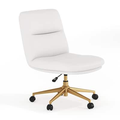 Commercial Mid-Back Padded Upholstered Swivel Office Chair - 25.5"W x 24.75"D x 29.75" - 32.5"H