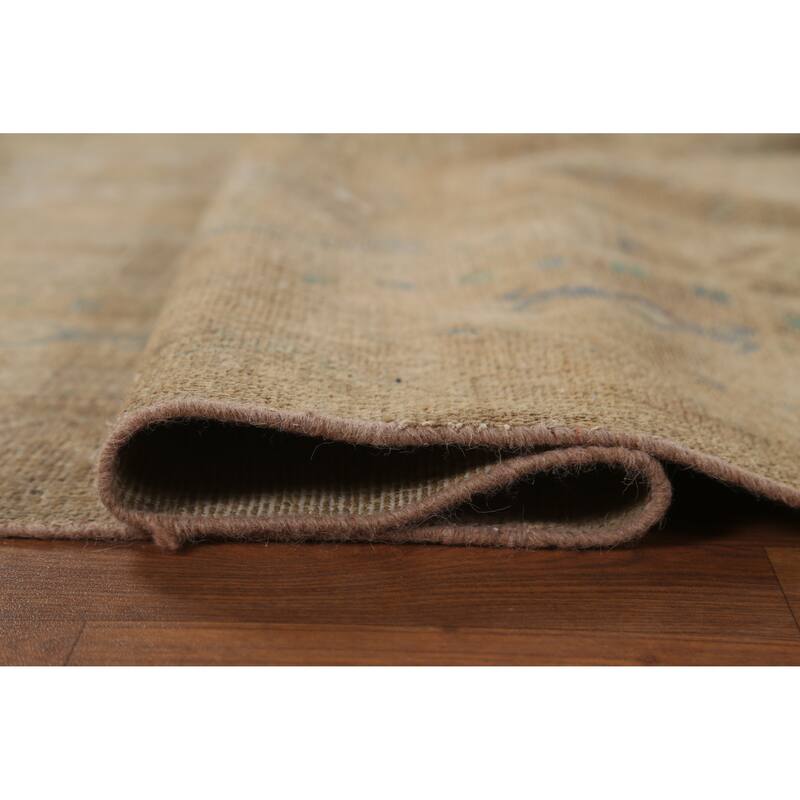 Hand Knotted Oriental 100% Wool Carpet Traditional Geometric Brown Hamedan Area Rug - 9' 7'' X 5' 5''