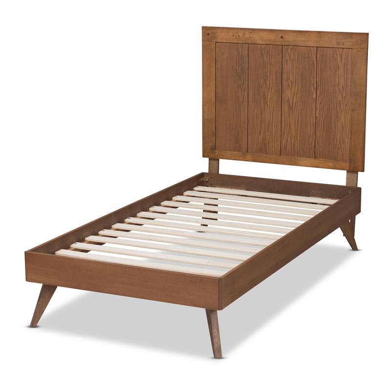 Amira Transitional Ash Walnut Finished Wood Platform Bed