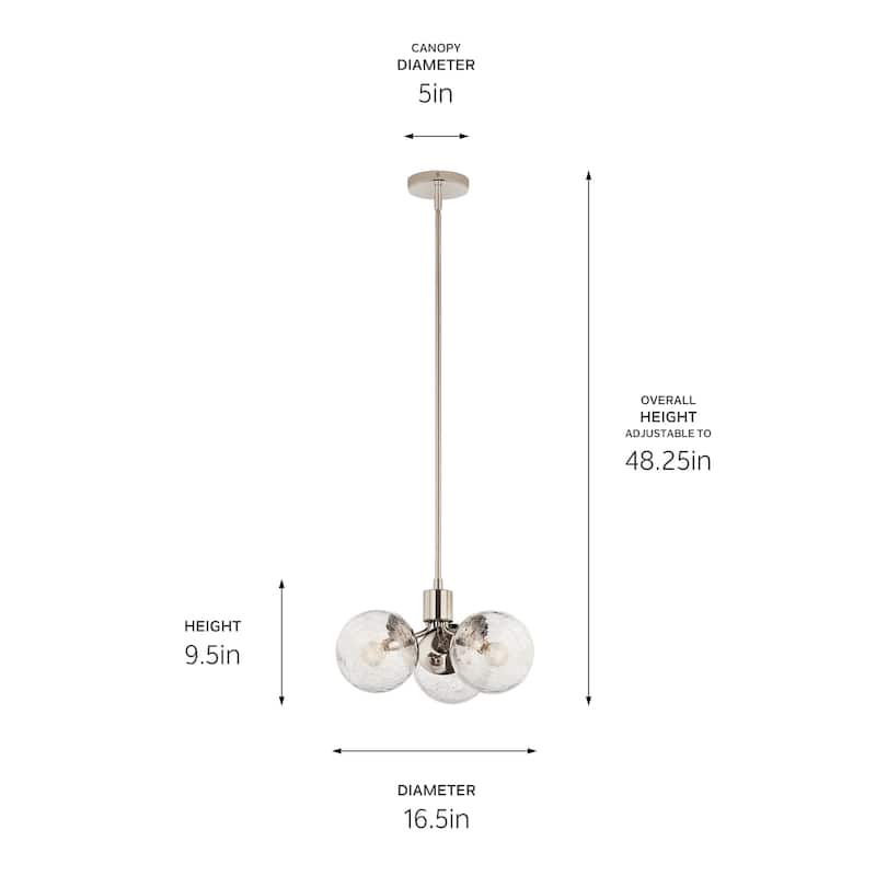 Kichler Lighting Silvarious Crackle Glass Convertible Chandelier