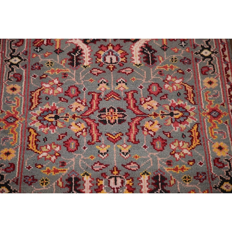 All-Over Gray Heriz Oriental Area Rug Handmade Wool Carpet - 3'1"x 5'3"