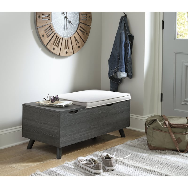 Ashley Furniture Yarlow Gray Storage Bench - 39"W x 19"D x 17"H - 39"W x 19"D x 17"H - Beige