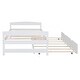 preview thumbnail 24 of 22, Twin Size Platform Bed with Twin Size Trundle, Solid Pine Wood + MDF Construction, Includes Headboard, Footboard, Grey