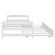 preview thumbnail 8 of 18, Twin Size Solid Pine Platform Kids Bed Frame with Twin Size Trundle, White