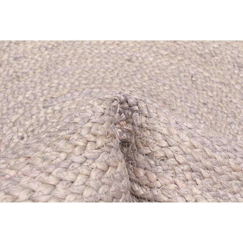 ECARPETGALLERY Braided Weave Palas Denizli Grey Jute Rug - 3'0 x 3'0