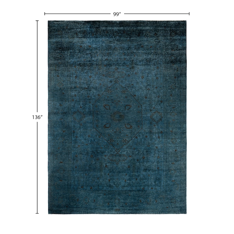 Overdyed One-of-a-Kind Hand-Knotted Area Rug - Gray - 8' 3" x 11' 4"