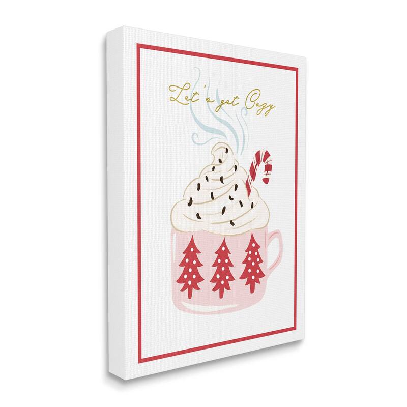 Stupell Let's Get Cozy Pink Cocoa Canvas Wall Art, Design by The Saturday Evening Post
