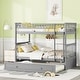 preview thumbnail 3 of 8, Twin Over Twin Wooden Bunk Bed with Twin Size Trundle & Safety Rail, Convertible to 2 Platform Bedframe for Kids Teens Bedroom