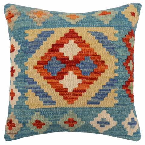Southwestern Duran Turkish Hand-Woven Kilim Pillow - 18'' x 18''