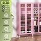 preview thumbnail 7 of 18, Kitchen Pantry Cabinet Glass Display Storage Buffet Sideboards with Glass Doors and 4 Adjustable Shelves