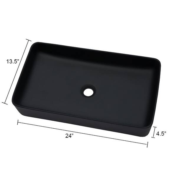 Rectangle Ceramic Vessel Bathroom Sink - 24