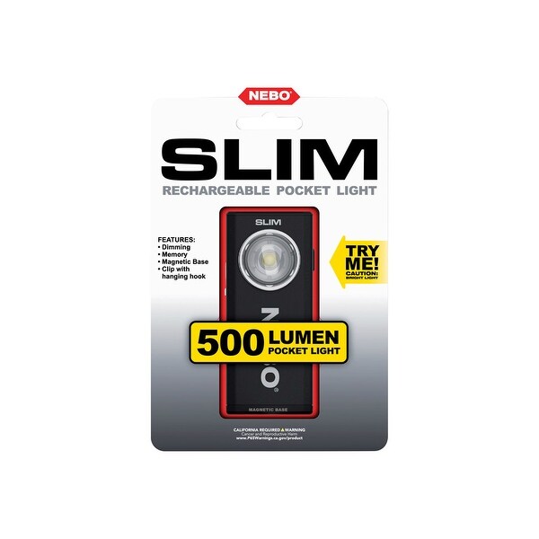 Nebo 6738 SLIM Rechargeable LED Flashlight, 500 Lumens