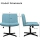 preview thumbnail 10 of 19, BOSSIN Armless Office Desk Chair No Wheels,Fabric Padded Modern Swivel Vanity Chair