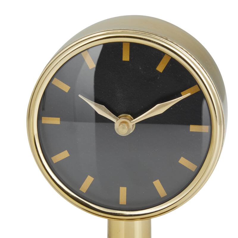 Stainless Steel Metal Small Clock with Numberless Black Clockface - Silver or Gold - Roche River Decor
