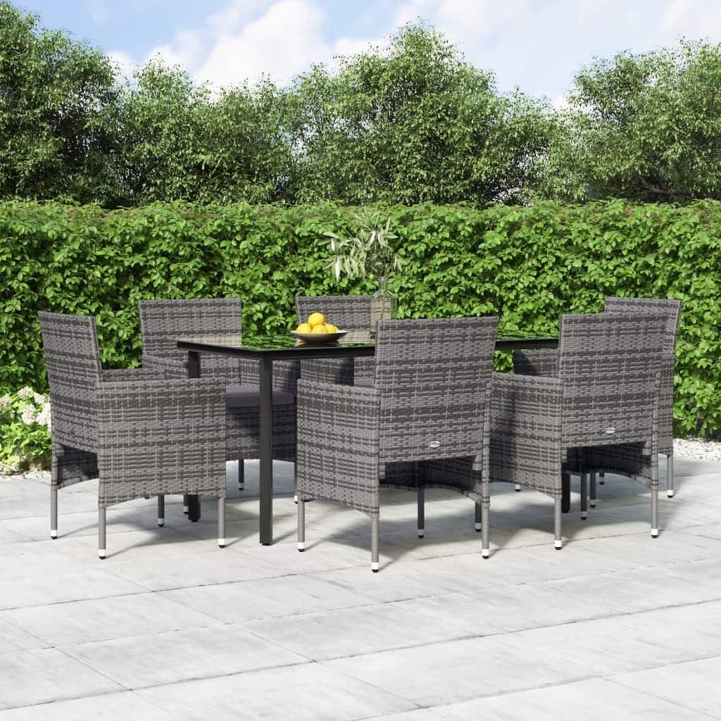 vidaXL Patio Dining Set Outdoor Dining Set Table and Chair Set for Garden - 63" x 31.5" x 29.1"