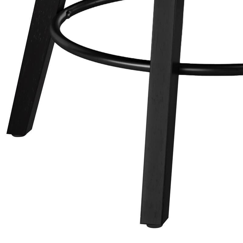 Modern 26.in Swivel Bar stool Upholstered Wooden Counter Height Footrest Armless Stool with Back