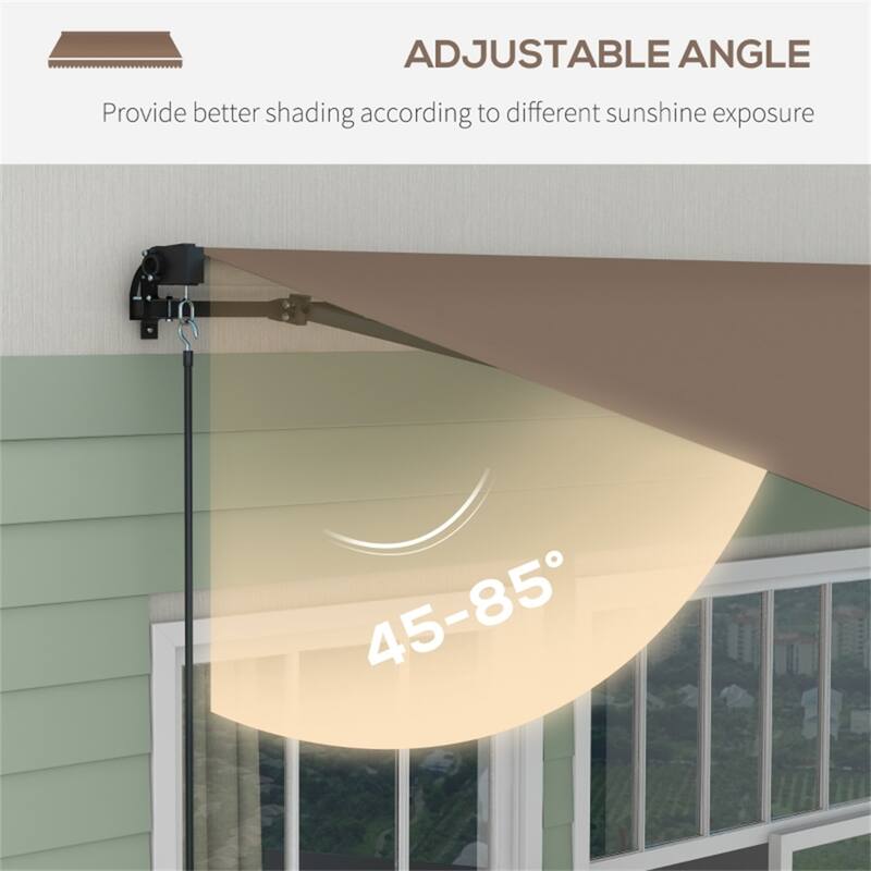156"x118" UV Protection Outdoor Awning with Aluminum Frame and Adjustable Angle - 156" W x 118" D