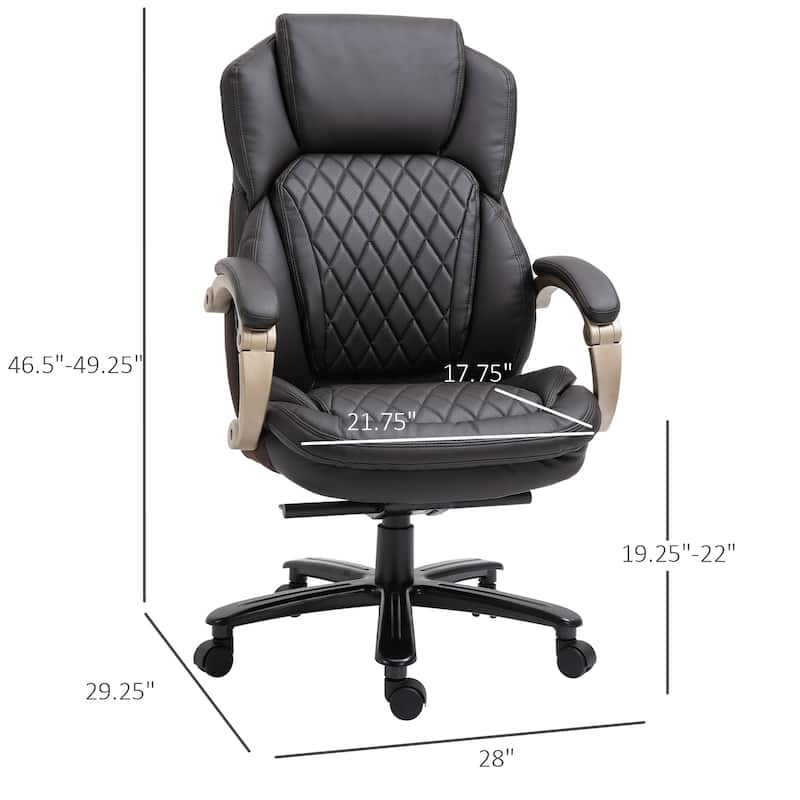 Vinsetto Heavy Duty Office Chair 350lbs Capacity, Mesh & Faux Leather, Rocker Ergonomic, Adjustable Height with Wheels