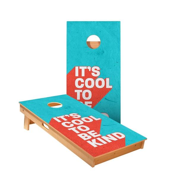 slide 2 of 5, Cool To Be Kind Cornhole Boards NO Bags - Add Board Lights
