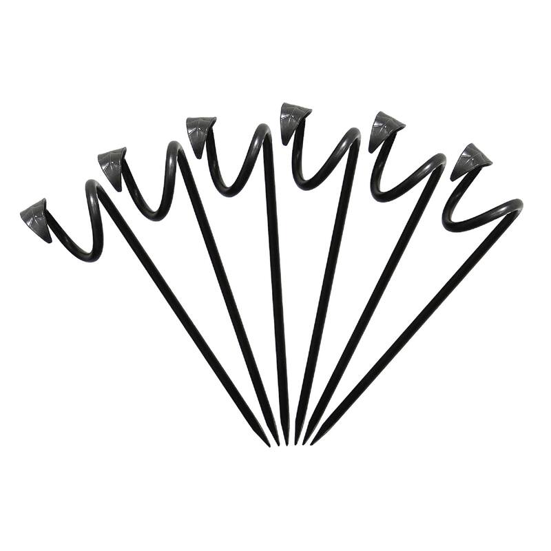 Achla Designs 14" H Graphite Wrought Iron Hose Guard w/Leaf End Design (Set of 6), Hose Guide - 14"H