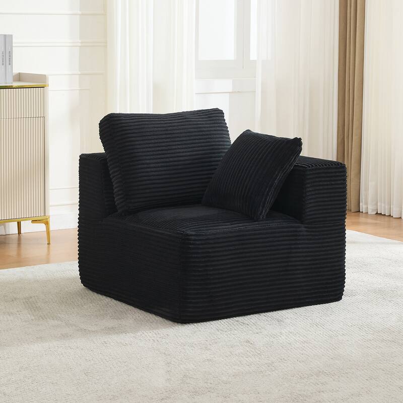 Couch Modular Sectional Sofa with Plush Corduroy No Assembly Required