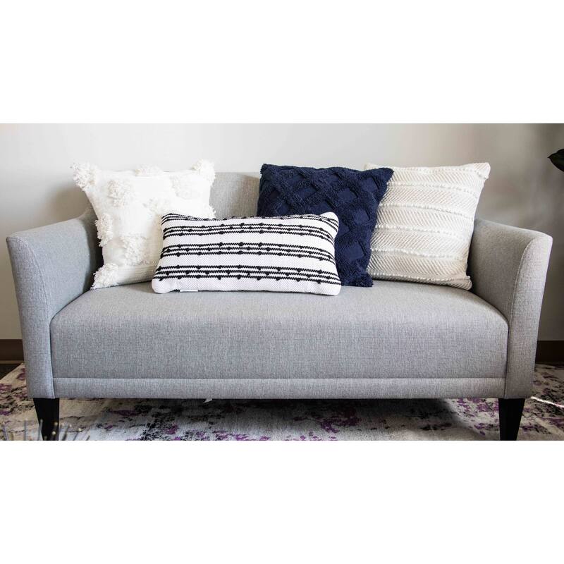 Lush Decor Hash Stripe Decorative Pillow Off White/Black Single 13X24