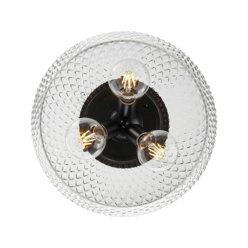 Golden Lighting 1088-3FM CLR Adeline 3 Light 14" Wide Semi-flush